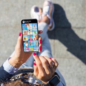 Woman scrolling through social media on her mobile phone